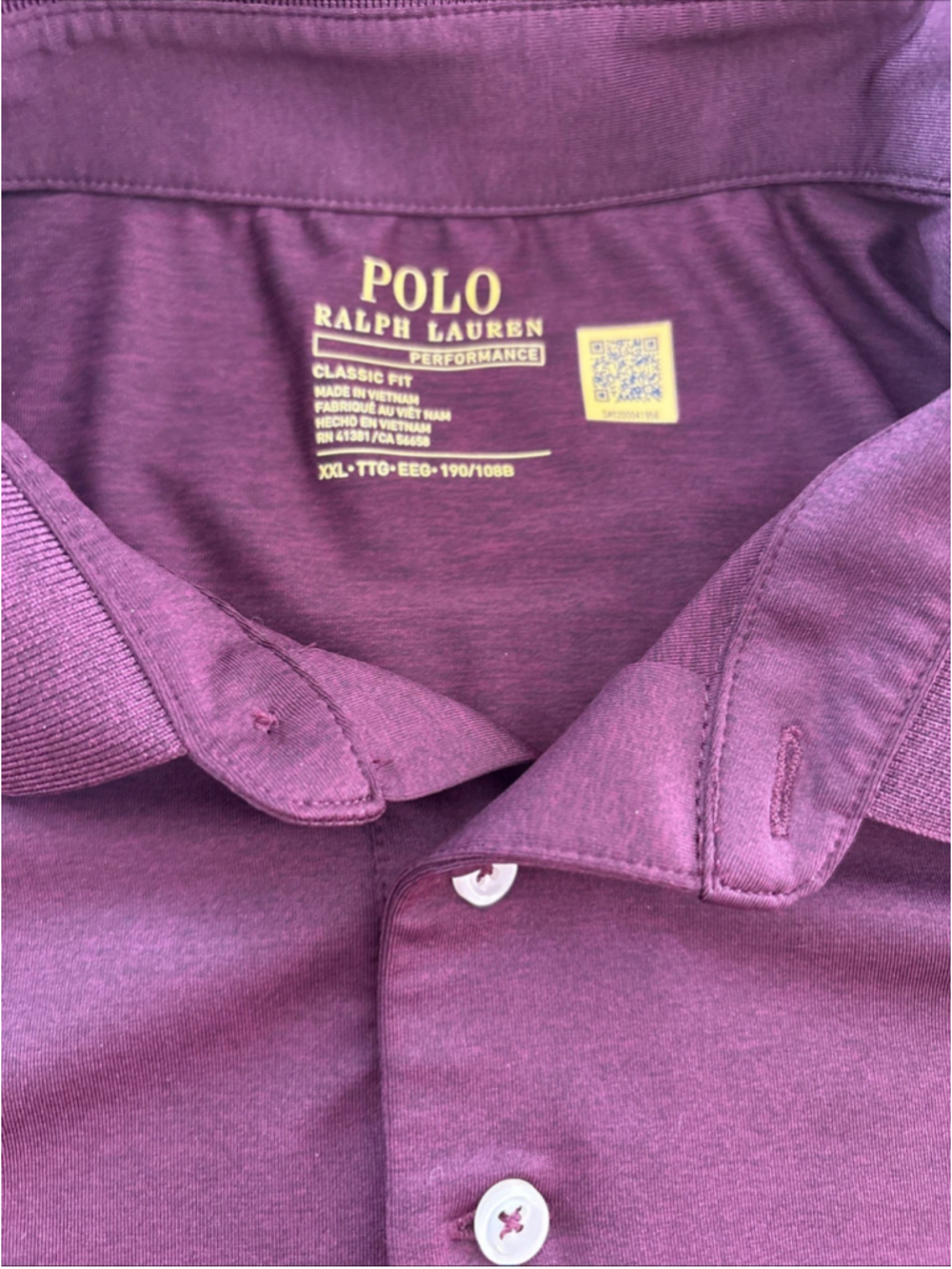 Polo Ralph Lauren Performance Polo Shirt Mens 2XL/TTG deep purple excellent cond
